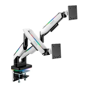 Suporte Articulado Para Dois Monitores Pichau Serpens 200 Pro, RGB, Pistao a Gas, 17 Pol. a 35 Pol., Preto e Branco, PG-SRP200PRO-RGB01