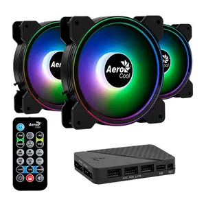 Kit Ventoinha Aerocool Saturn 12F Pro, 3x120mm, ARGB, SATURN12FPRO-ARGB
