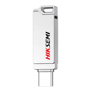 Pen Drive Hiksemi Sync, 64GB, USB 3.2/USB Tipo-C, Cinza, HS-USB-E327C-64G-U3