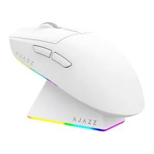 PRE VENDA - Mouse Gamer Ajazz AJ139 V2 MC, 12000DPI, 6 Botoes, Tri-Mode, Branco, AJ139V2-MC-WH