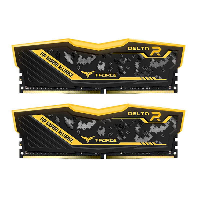 Memoria Team Group T-Force Delta TUF Gaming Alliance, RGB, 16GB (2x8GB), DDR4, 3600MHz, C18, Preto, TF9D416G3600HC18JDC01
