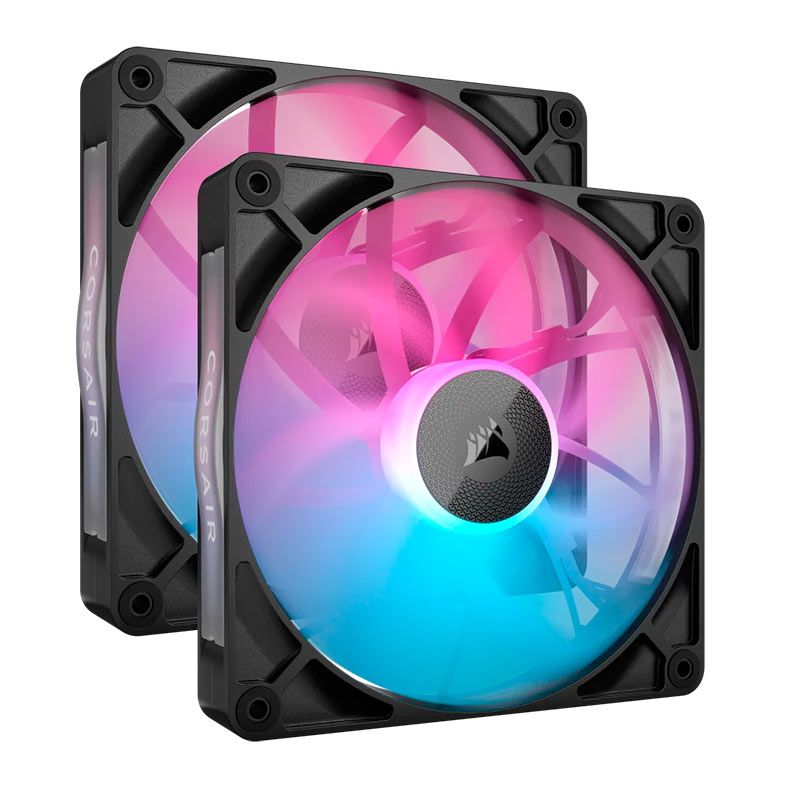 Kit Ventoinhas Corsair Icue Link RX140 PWM RGB 2x140mm Preto