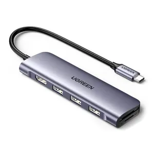 Hub Adaptador Ugreen, HDMI/MicroSD/USB 3.0, Prata, UG-20956A