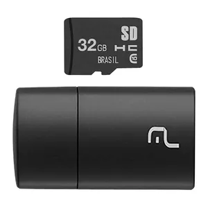 Leitor de Cartao e Micro SD Multi, 32GB, Classe 10, Preto, MC163