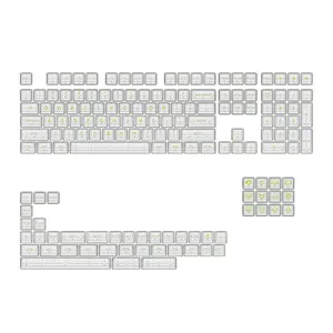 Conjunto de Teclas Akko ASA Profile, Clear Keycaps, White e Green, AKKO-KEYCAP-CLEAR-WHGR