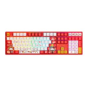 Teclado Mecanico Gamer Akko 5108S Hello Kitty X TTC, RGB, Switch Akko Princess, Branco e Vermelho, AKKO-5108S-HELLOK-TTC2