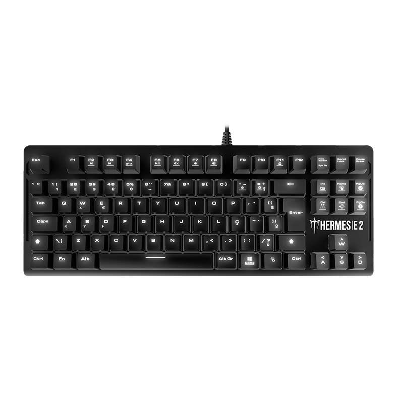 Teclado Mecanico Gamdias Hermes E2 Led Branco Switch Vermelho, HERMES E2 WHITE BR/RED
