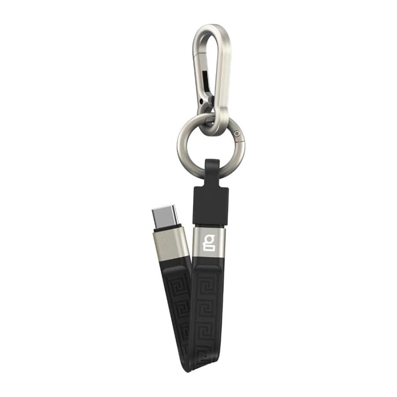 Cabo Tipo-C Para Tipo-C 4.0 Geonav, Com Chaveiro Mosquetao, Preto, UCC11SHBK