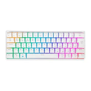 Teclado Mecanico Gamer Motospeed SK66 RGB, Switch Marrom, Branco, KG-SK66-WH-BW-WW