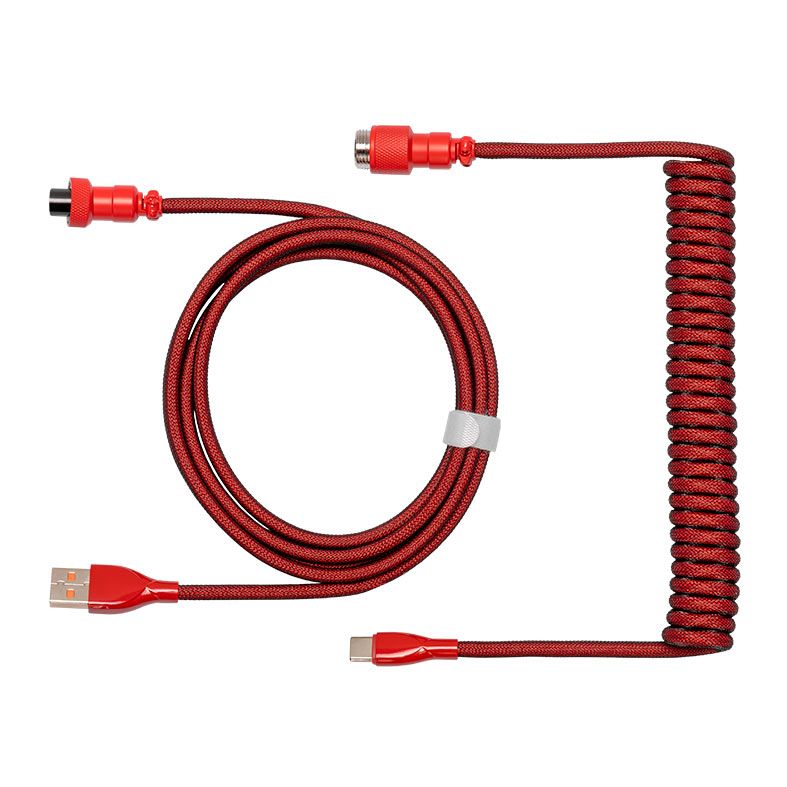Cabo USB-A Para Tipo C Pichau Meduza R, Trancado, Nylon, GX12, Vermelho, PCH-MR-01