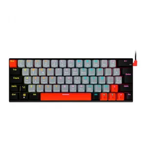 Teclado Mecanico Gamer Pcyes Kuromori, Rainbow, Switch Vermelho, Preto, PTKM60RD