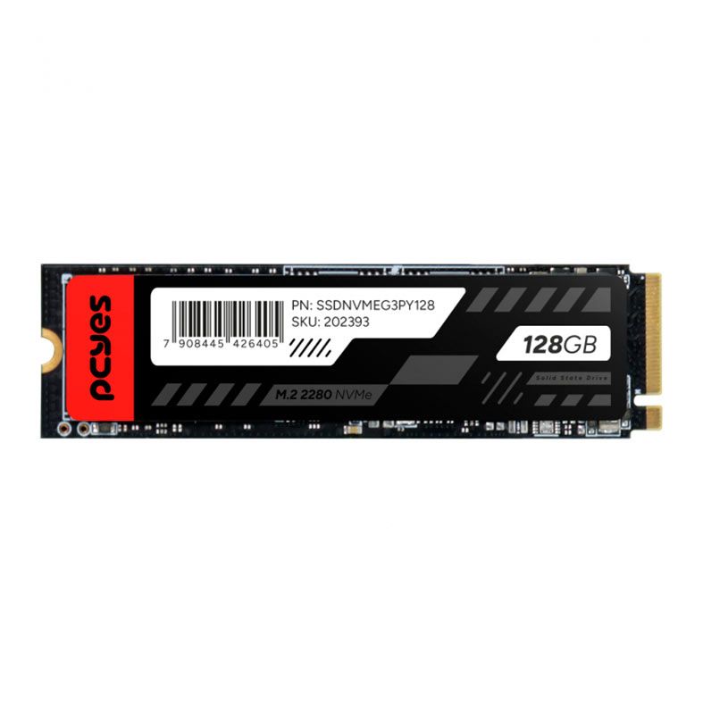 SSD Pcyes PY128, 128GB, M.2 2280 PCIe NVMe, Leitura 1175MB/s, Gravacao 700MB/s, SSDNVMEG3PY128