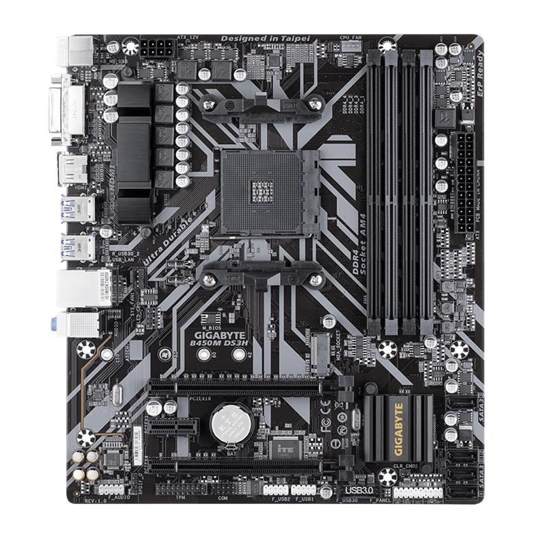 Placa Mae Gigabyte B450M DS3H DDR4 Socket AM4 Chipset AMD B450