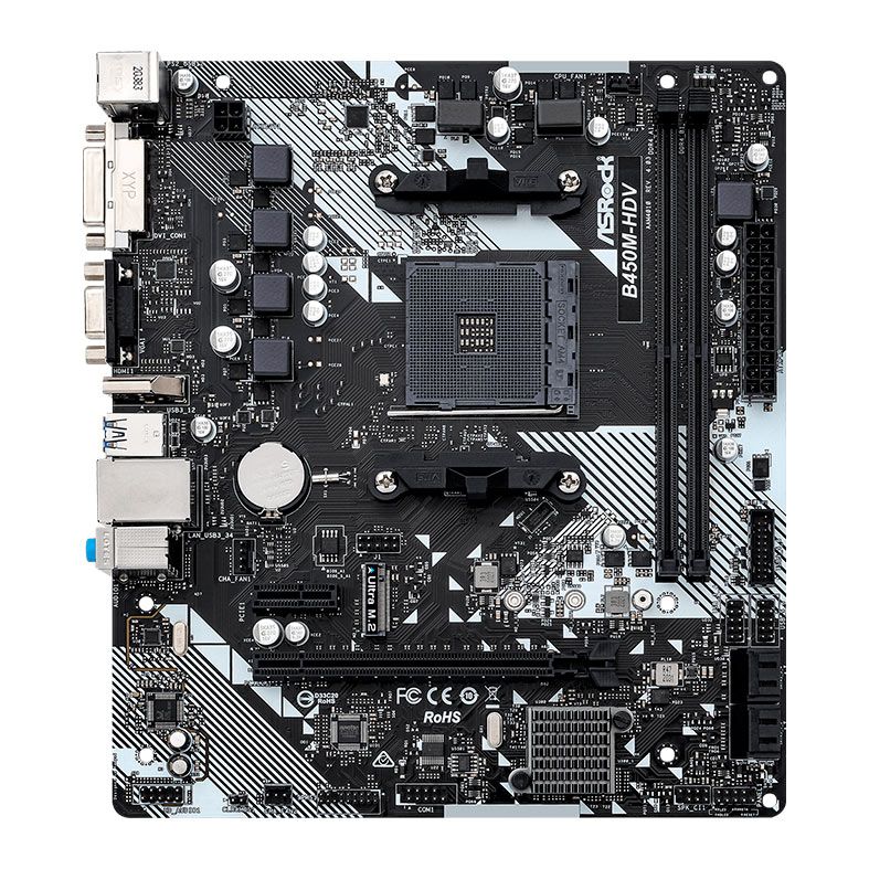 Placa Mae ASRock B450M-HDV R4.0, DDR4, Socket AMD AM4, M-ATX, Chipset AMD B450, B450M-HDV-R4.0-DDR4