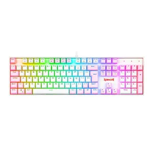 Teclado Mecanico Gamer Redragon Mitra, RGB, ABNT2, Switch Azul, Branco e Rosa, K551WP-RGB-PT-BLUE