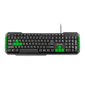Teclado Gamer Multi Preto/Verde, TC201