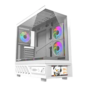 Gabinete Gamer Aigo Darkflash DS950V, Mid-Tower, Lateral de Vidro, Com 6 Fans, ARGB, Com Tela, Branco, DS950V-PC-CASE-WHITE