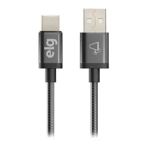 Cabo Inox USB Tipo-C ELG, 1m, Cinza, INXC10GY