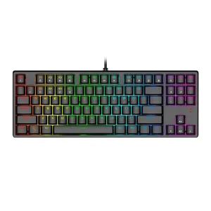 Teclado Mecanico Gamer 1STPlayer New Invader DK5.0 Lite II, RGB, Switch Azul, Preto, DK5-LITE