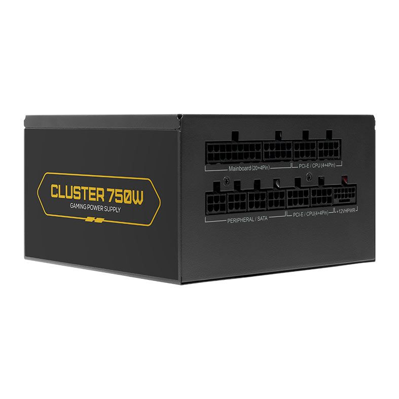 Fonte Pichau Cluster, 750W, PCIe 5.0, Full Modular, Cybenetics Gold, Preto, PG-CL750-BK01