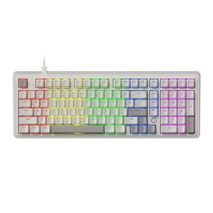 Teclado Mecanico Ajazz AK980, Rainbow, Switch Vermelho, Retro Grey, AK980-RG