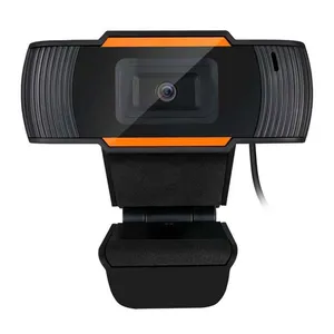 WebCam Brazil Pc V5 HD 720P C/ Microfone Preto/Laranja, 46189