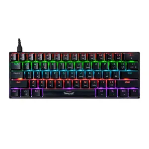 Teclado Mecanico Gamer TGT Sherman Compacto, Rainbow, ABNT2, Switch Huano Azul, Preto, TGT-SHTKL-RBW01