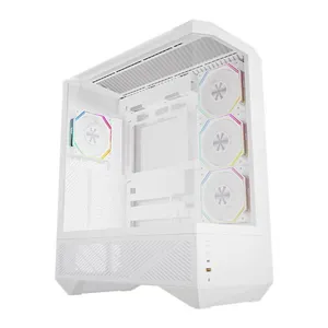 Gabinete Gamer Aigo Darkflash DY460, ARGB, Mid-Tower, Lateral de Vidro, Com 4 Fans, Branco, DY460-WH-4F