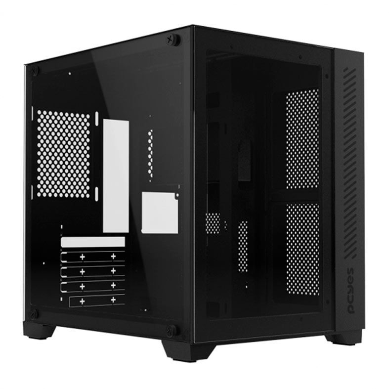 Gabinete Gamer Pcyes Forcefield Black Vulcan Mid-Tower Preto