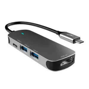 Adaptador HUB ELG USB 4 Em 1 HUB41HD-v2 2 USB-A + 1 Type-C + 2 HDMI
