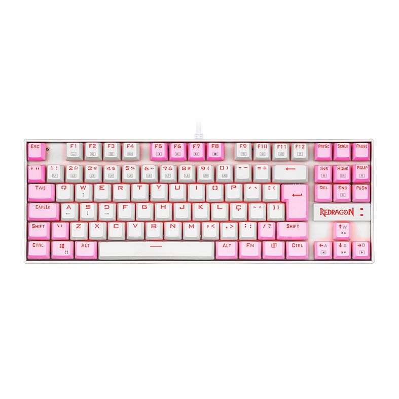 Teclado Redragon Kumara White/Pink Switch Blue