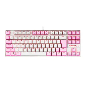Teclado Redragon Kumara White/Pink Switch Blue