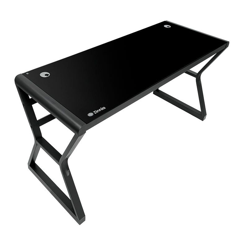 Mesa para Escritório Zinnia Aurea A140, Vidro Temperado, 140cm, Preto, ZNO-ARA-BK01