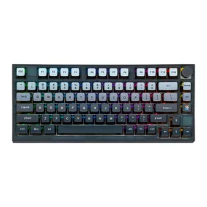 Teclado Mecanico Skyloong GK75, RGB, Switch Optico Vermelho, Preto e Cinza, SKL-GK75-RGB-RD-BK-GY