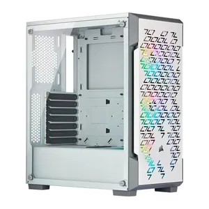 Gabinete Corsair 220T RGB Vidro Temp Branco Mid Tower, CC-9011174-WW