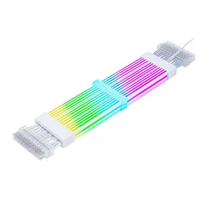 Cabo Extensor Sleeved 24P Acegeek AC24, ARGB, 265mm, Branco, AG-AC24-WH