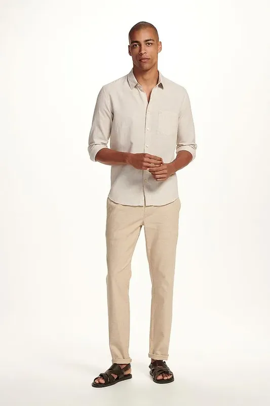 Calça Casual Chino Relaxed - Caqui - 54