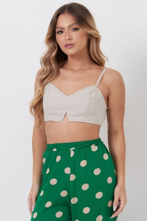 Top Viscose Decote Coração Planet Girls Bege Claro M