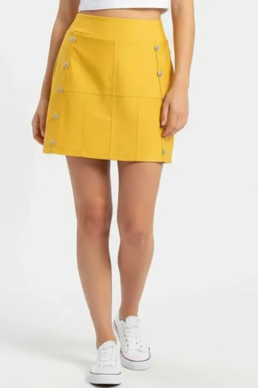 Saia Up Glam Com Botões Planet Girls Amarelo Médio G