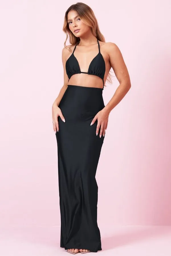 Vestido Longo Com Amarração Shiny Planet Girls Preto P