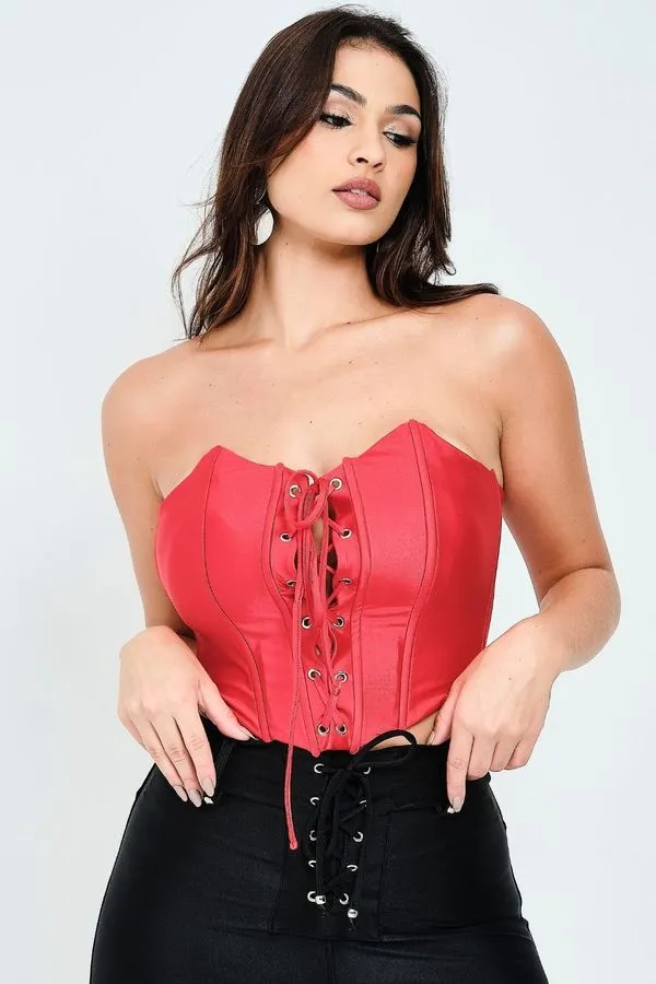Cropped Feminino Up Glam Amarração Central Planet Girls Vermelho Médio G