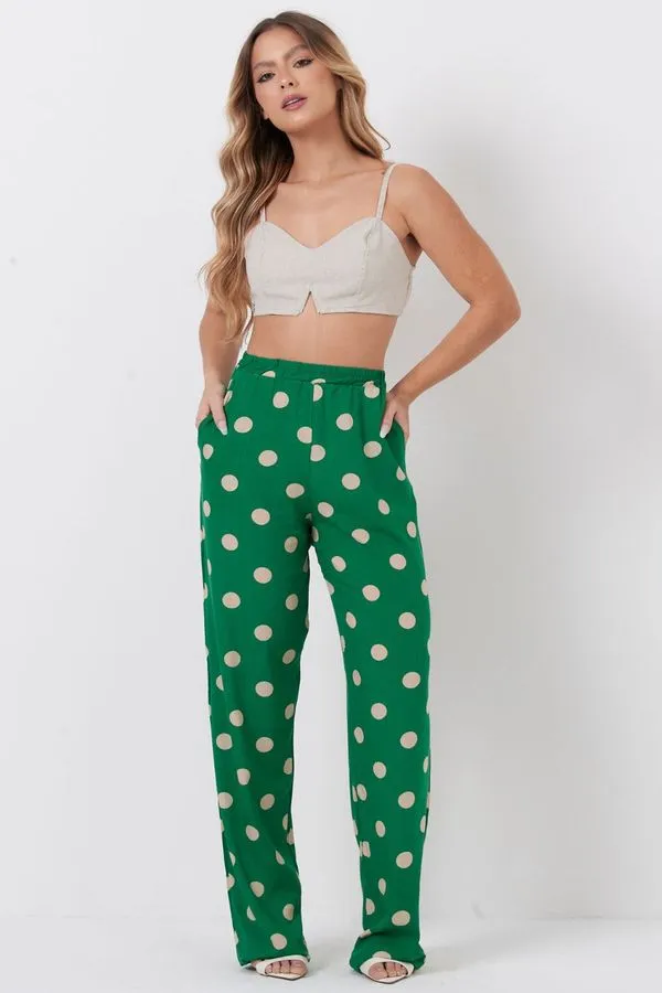 Calça Feminina Viscose Pantacourt Poá Planet Girls Verde Médio GG