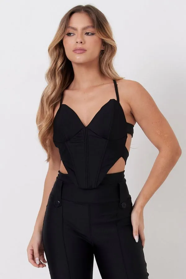 Cropped Corselet Com Bojo Up Glam Planet Girls Preto G4