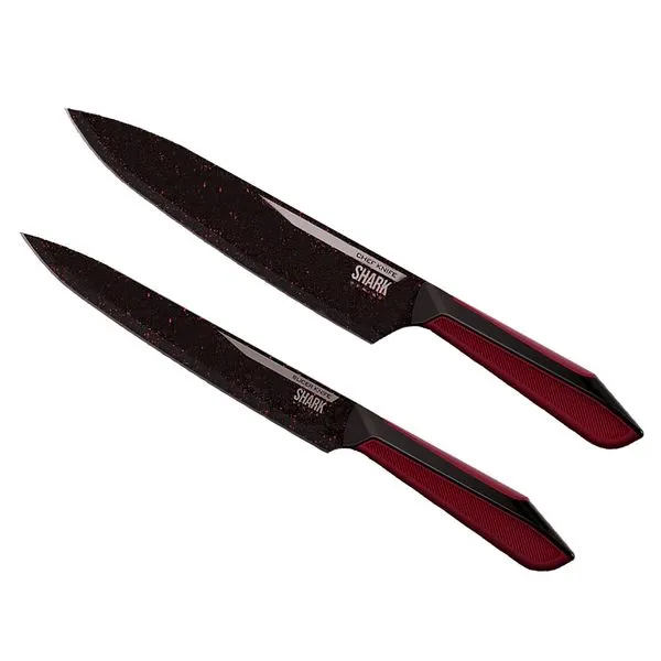 Conjunto de Facas Ichef Polishop - Professional Cut - Shark Series - Red | Ichef