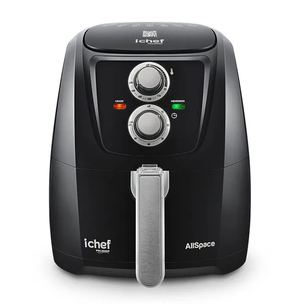 Fritadeira Elétrica Airfryer iChef AllSpace Polishop Black 4L - Outlet | 127V