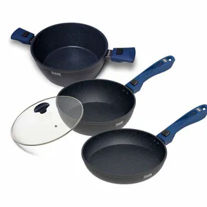 Panelas Ichef Ultra Sauté Grand, Day by Day, Family Size 24cm, com Tampa de Vidro Azul Ichef Azul