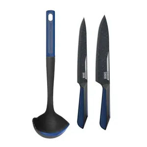 Conjunto de 2 Facas Polishop Ichef Special Cut Azul e Concha de Silicone Ichef Azul | Ichef