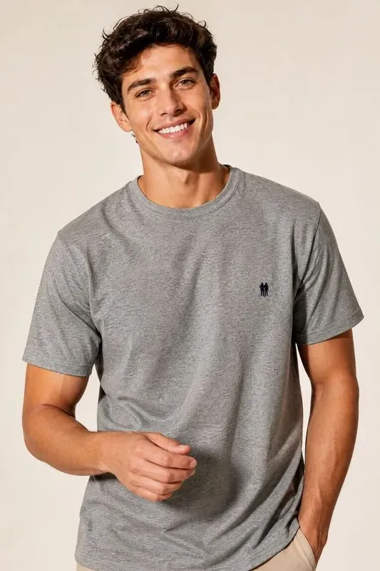 Camiseta Básica Confortável Polo Wear Mescla Escuro G
