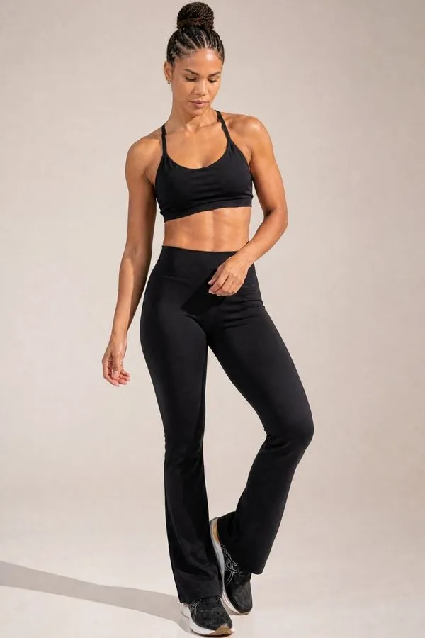 Calça Legging Fitness Flare Polo Wear Preto M