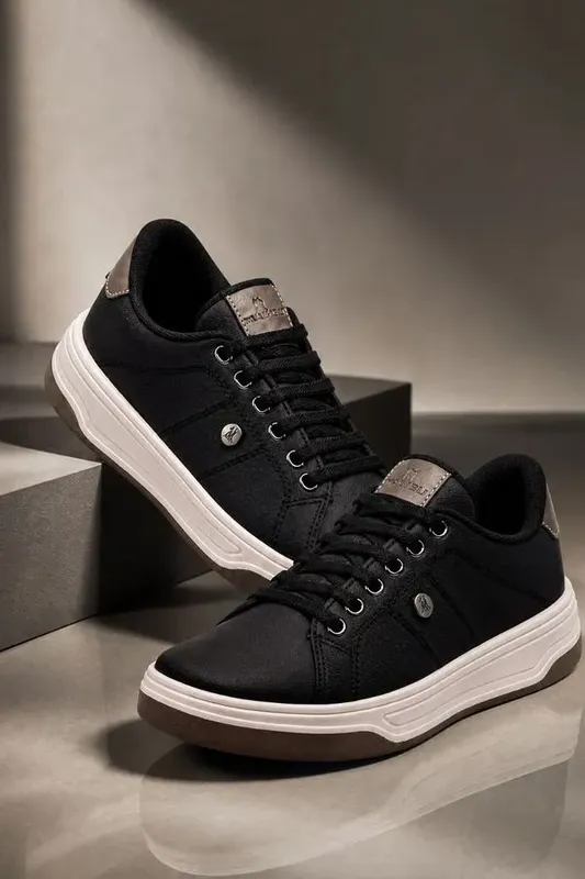 Tênis Casual Design Elegante Versátil Polo Wear Preto 39